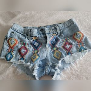 CARMAR Embroidered Tribal Print Shorts